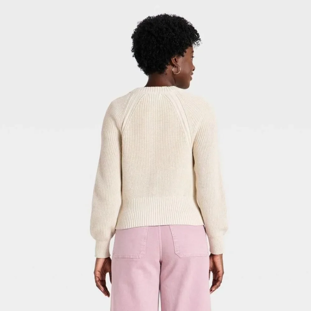 Women's Iconic Cotton Cardigan - Universal Thread Oatmeal L